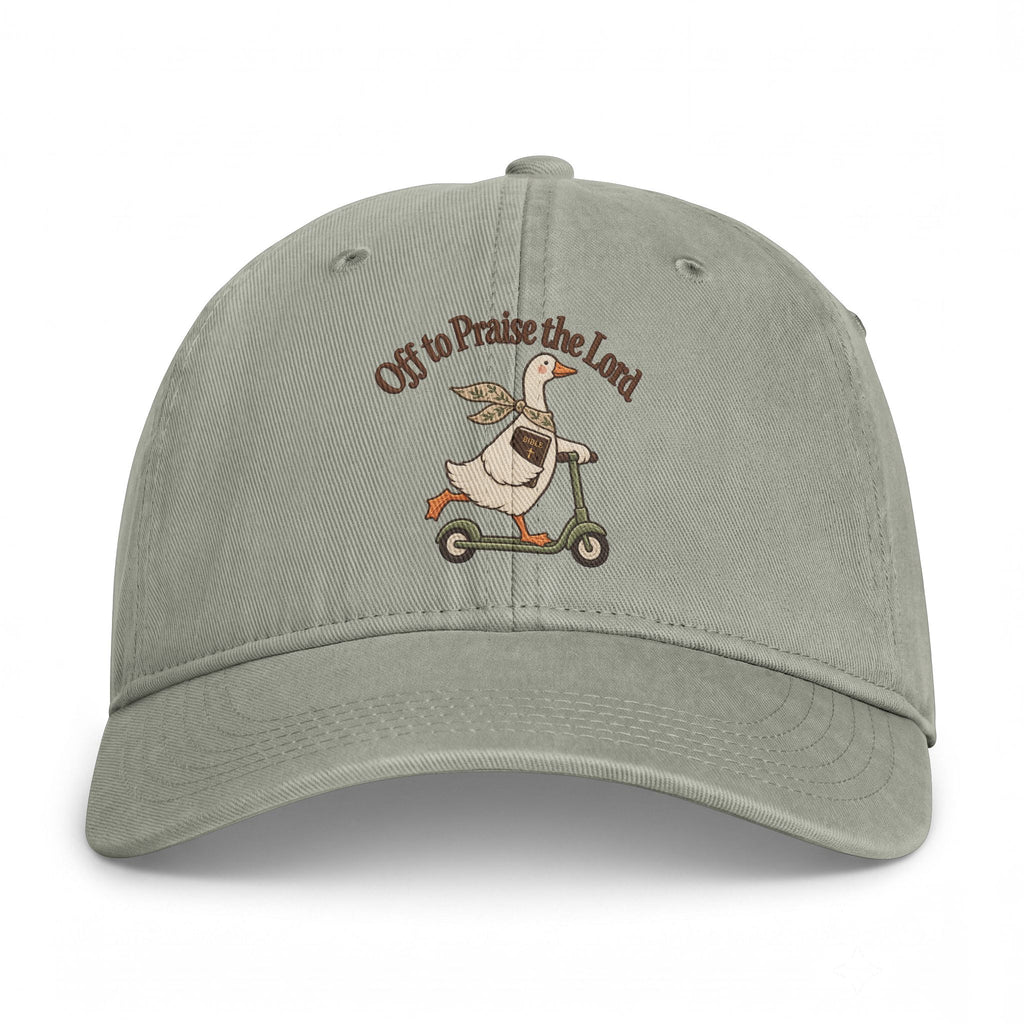 Scooter Goose Cap — "Off to Praise The Lord" Washed Hat
