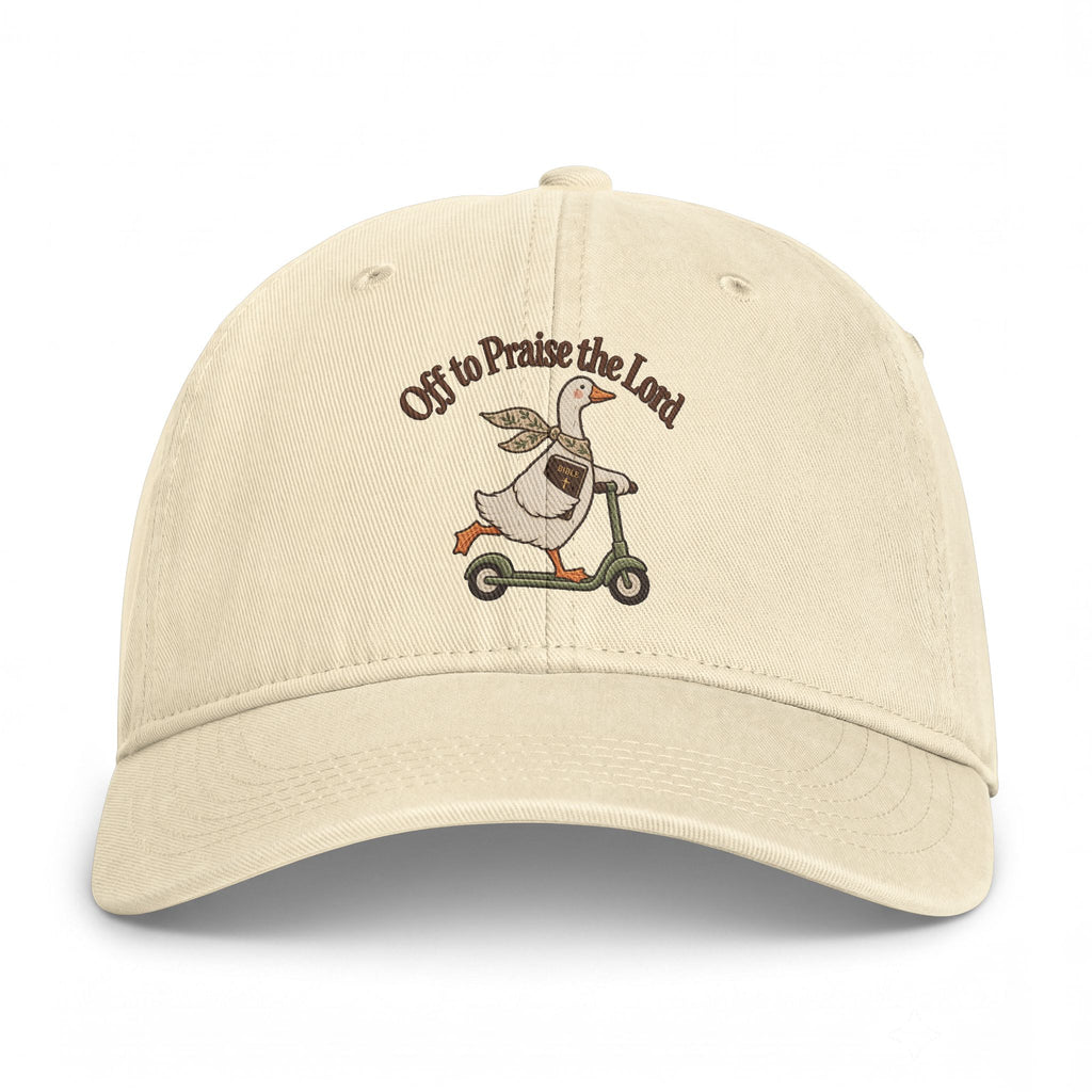 Scooter Goose Cap — "Off to Praise The Lord" Washed Hat