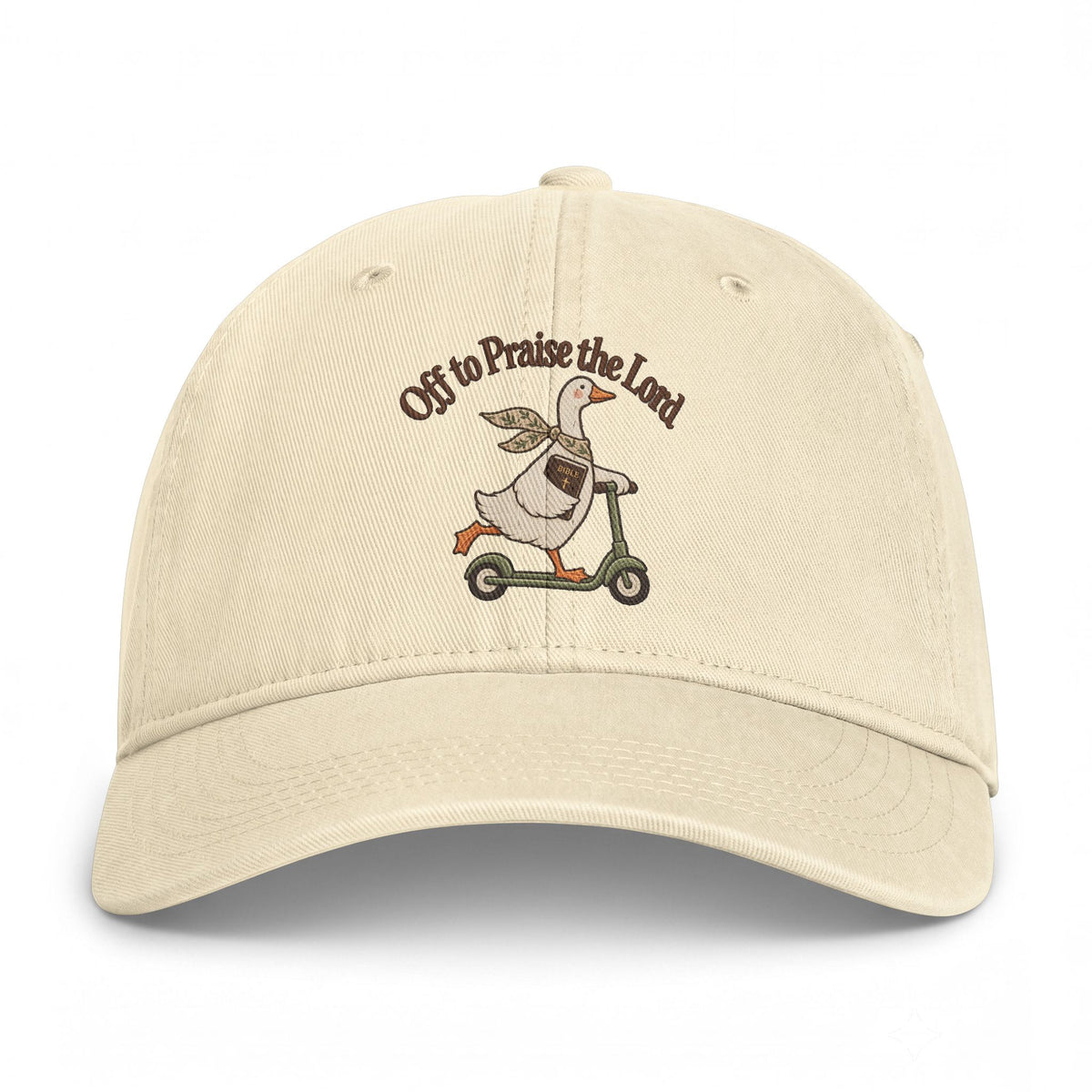 Scooter Goose Cap — "Off to Praise The Lord" Washed Hat