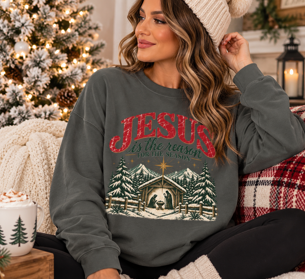 Jesus Christmas Cabin Sweatshirt