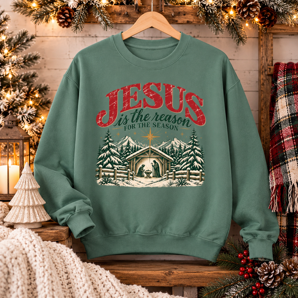 Jesus Christmas Cabin Sweatshirt