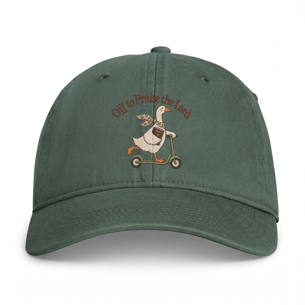 Scooter Goose Cap — "Off to Praise The Lord" Washed Hat