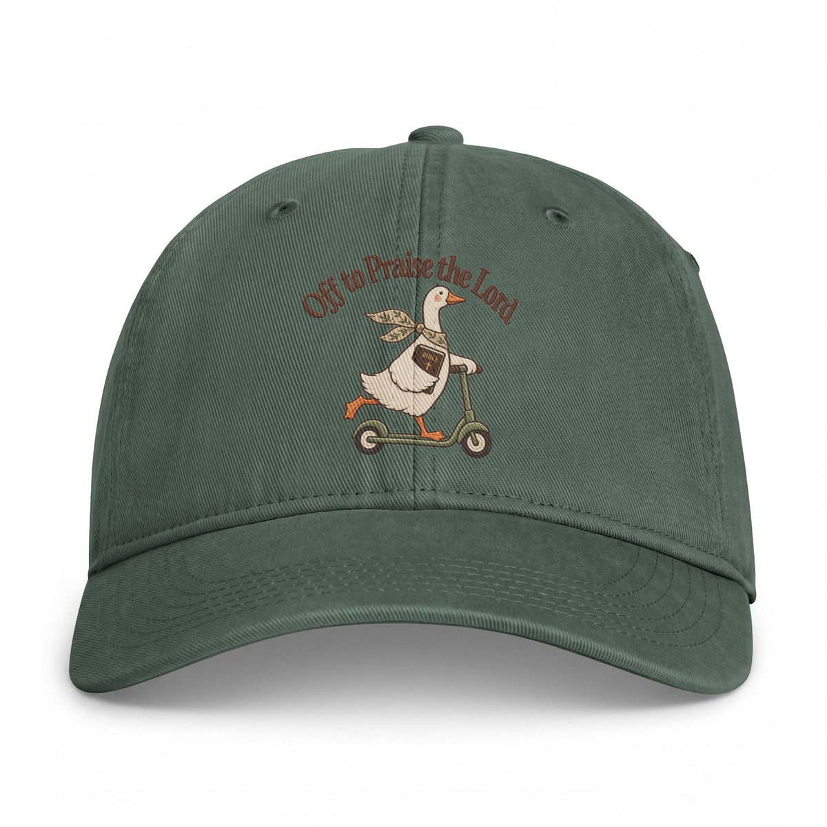 Scooter Goose Cap — "Off to Praise The Lord" Washed Hat
