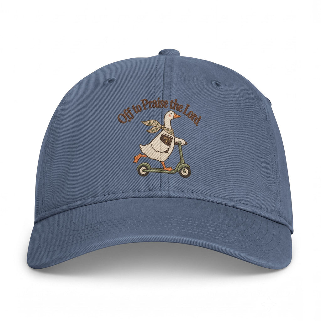 Scooter Goose Cap — "Off to Praise The Lord" Washed Hat